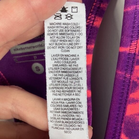 Nike Dri-Fit Sports Bra Coral Pink Purple Size Small Performance Pro Supportive - Picture 6 of 7